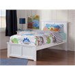 Leo & Lacey Twin Wood Foundation Bed with Matching Footboard in White