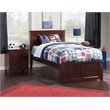 Leo & Lacey Twin Wood Foundation Bed with Matching Footboard in Walnut