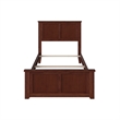 Leo & Lacey Twin Wood Foundation Bed with Matching Footboard in Walnut