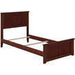 Leo & Lacey Twin Wood Foundation Bed with Matching Footboard in Walnut