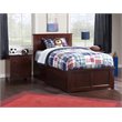 Leo & Lacey Twin Platform Bed with Matching Footboard & Storage Drawers - Walnut