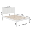 Leo & Lacey Contemporary Full Solid Wood Platform Bed in White