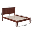 Leo & Lacey Contemporary Full Solid Wood Platform Bed in Walnut
