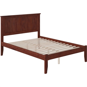 Leo & Lacey Contemporary Full Solid Wood Platform Bed in Walnut