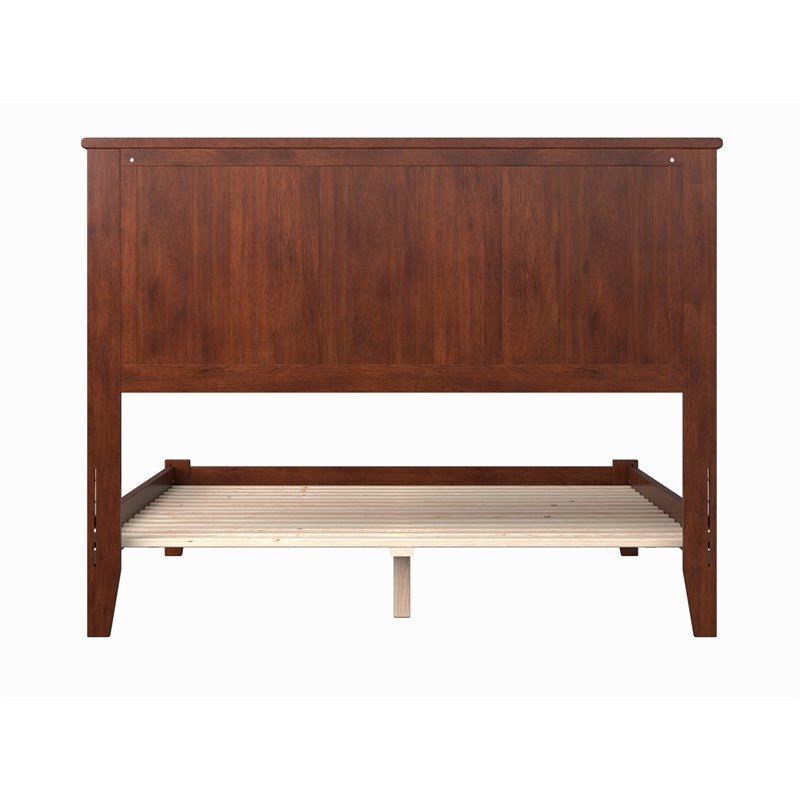 Leo & Lacey Contemporary Full Solid Wood Platform Bed in Walnut