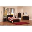 Leo & Lacey Full Wood Platform Bed with Footboard & Storage Drawers in Espresso