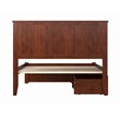 Leo & Lacey Full Wood Platform Bed with Footboard and Storage Drawers in Walnut