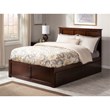Leo & Lacey Full Wood Platform Bed with Footboard and Storage Drawers in Walnut