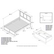 Leo & Lacey Full Wood Platform Bed with Footboard and Storage Drawers in Walnut