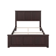 Leo & Lacey Full Wood Foundation Bed with Matching Footboard in Espresso