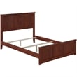 Leo & Lacey Full Wood Foundation Bed with Matching Footboard in Walnut