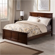 Leo & Lacey Full Wood Foundation Bed with Matching Footboard in Walnut