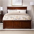 Leo & Lacey Full Wood Foundation Bed with Matching Footboard in Walnut