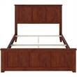 Leo & Lacey Full Wood Foundation Bed with Matching Footboard in Walnut