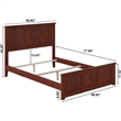 Leo & Lacey Full Wood Foundation Bed with Matching Footboard in Walnut