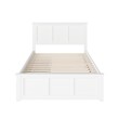 Leo & Lacey Full Platform Bed with Matching Footboard & Storage Drawers in White