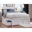 Leo & Lacey Full Platform Bed with Matching Footboard & Storage Drawers in White