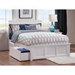 Leo & Lacey Full Platform Bed with Matching Footboard & Storage Drawers in White