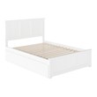 Leo & Lacey Full Platform Bed with Matching Footboard & Storage Drawers in White