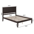 Leo & Lacey Contemporary Queen Solid Wood Platform Bed in Espresso