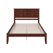 Leo & Lacey Contemporary Queen Solid Wood Platform Bed in Walnut