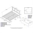 Leo & Lacey Queen Wood Platform Bed with Footboard and Storage Drawers in Walnut