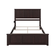Leo & Lacey Queen Wood Foundation Bed with Matching Footboard in Espresso