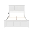 Leo & Lacey Queen Wood Foundation Bed with Matching Footboard in White