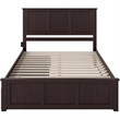 Leo & Lacey Queen Platform Bed with Footboard & Storage Drawers in Espresso