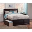 Leo & Lacey Queen Platform Bed with Footboard & Storage Drawers in Espresso