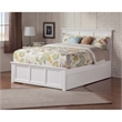 Leo & Lacey Queen Platform Bed with Matching Footboard & Storage Drawers - White