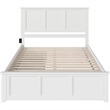 Leo & Lacey Queen Platform Bed with Matching Footboard & Storage Drawers - White
