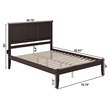 Leo & Lacey Contemporary King Solid Wood Platform Bed in Espresso