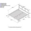 Leo & Lacey Contemporary King Solid Wood Platform Bed in Walnut