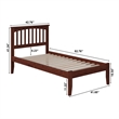 Leo & Lacey Contemporary Twin XL Solid Wood Platform Bed in Walnut