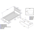 Leo & Lacey Twin XL Wood Platform Bed with Footboard & Storage Drawers in Walnut