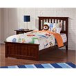 Leo & Lacey Twin XL Wood Foundation Bed with Matching Footboard in Walnut