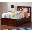 Leo & Lacey Twin XL Platform Bed with Footboard & Storage Drawers in Walnut