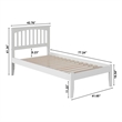 Leo & Lacey Contemporary Twin Solid Wood Platform Bed in White