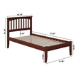 Leo & Lacey Contemporary Twin Solid Wood Platform Bed in Walnut