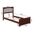 Leo & Lacey Twin Wood Foundation Bed with Matching Footboard in Walnut
