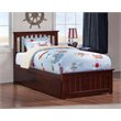 Leo & Lacey Twin Platform Bed with Matching Footboard & Storage Drawers - Walnut