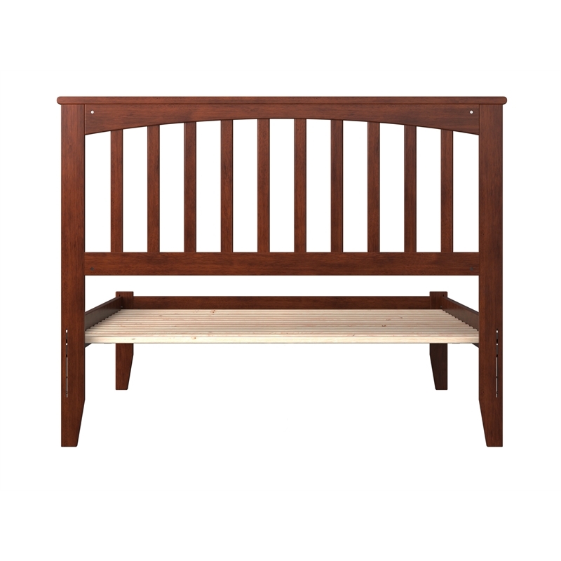 Leo & Lacey Contemporary Full Solid Wood Platform Bed in Walnut