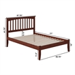 Leo & Lacey Contemporary Full Solid Wood Platform Bed in Walnut
