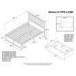 Leo & Lacey Full Wood Platform Bed with Footboard and Storage Drawers in Walnut