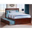 Leo & Lacey Full Platform Bed with Matching Footboard & Twin Trundle in Walnut