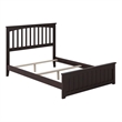 Leo & Lacey Full Wood Foundation Bed with Matching Footboard in Espresso