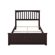 Leo & Lacey Full Wood Foundation Bed with Matching Footboard in Espresso