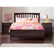 Leo & Lacey Full Wood Foundation Bed with Matching Footboard in Espresso