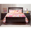 Leo & Lacey Full Wood Foundation Bed with Matching Footboard in Espresso